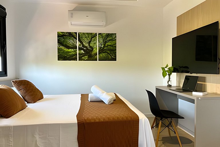 Studio no Centro com Piscina e Academia