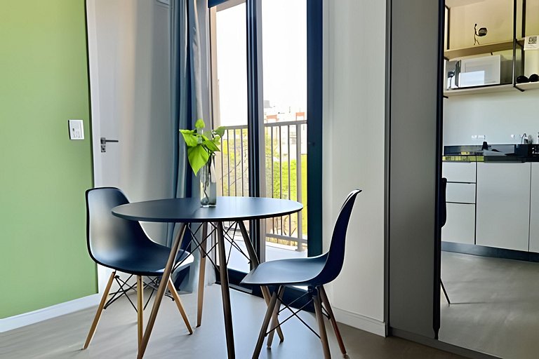 Studio no Centro com Piscina e Academia