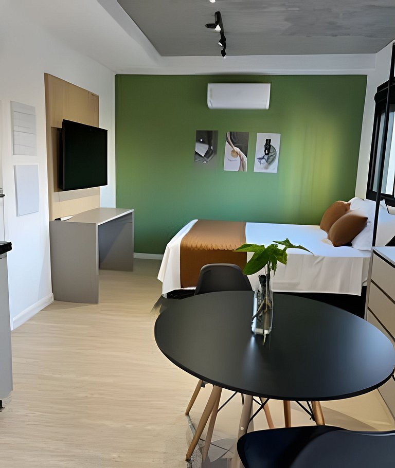 Studio Aconchegante no Centro | Academia e Piscina Panorâmic