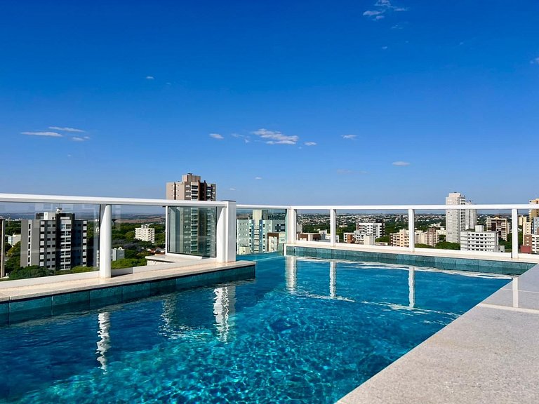 Studio no Centro com Piscina e Academia