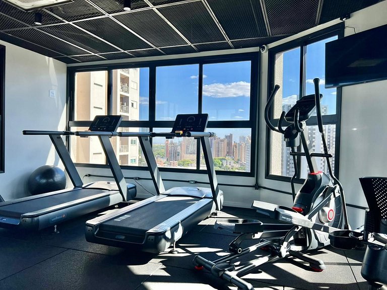 Studio no Centro com Piscina e Academia