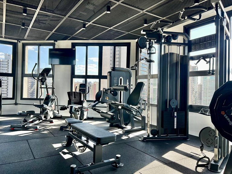 Studio no Centro com Piscina e Academia