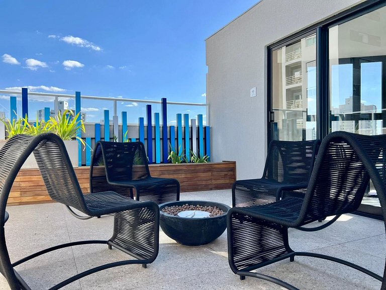 Studio no Centro com Piscina e Academia