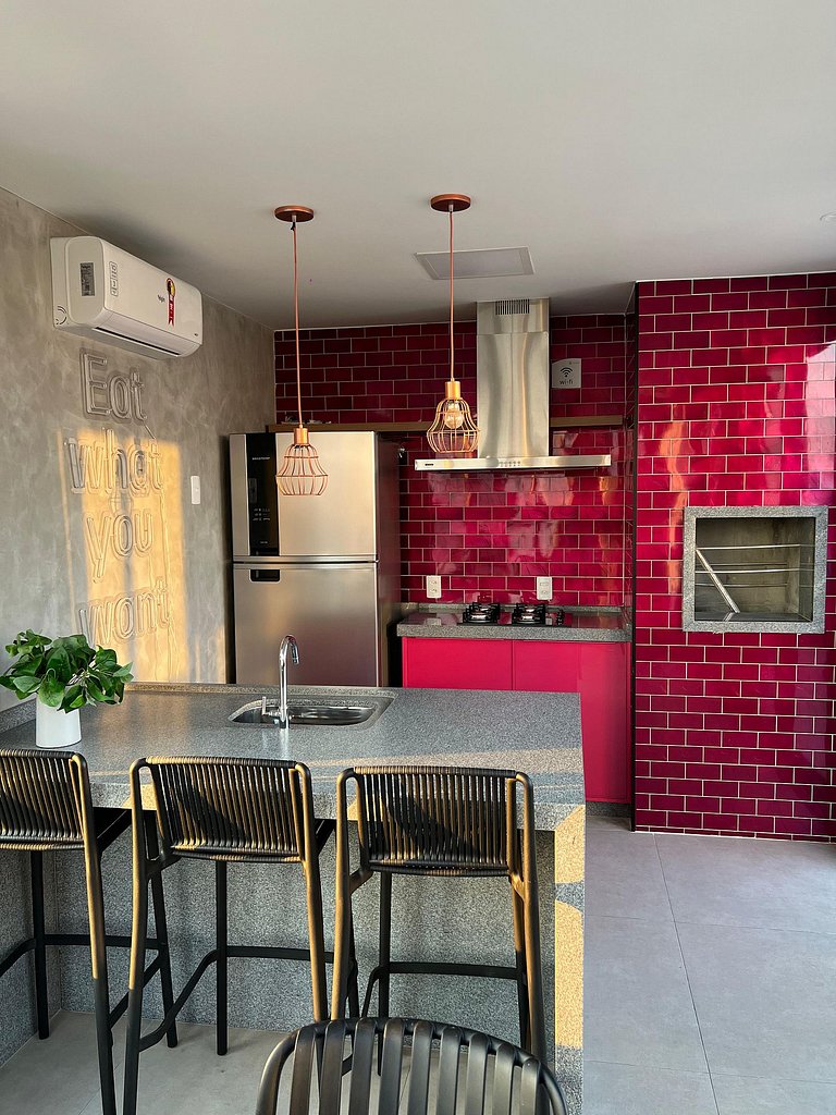 Studio no Centro com Piscina e Academia