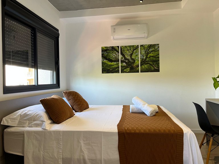 Studio no Centro com Piscina e Academia