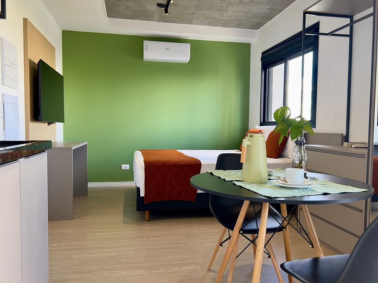 Studio Aconchegante no Centro | Academia e Piscina Panorâmic